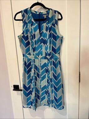 Halogen Blue Chevron Midi Dress